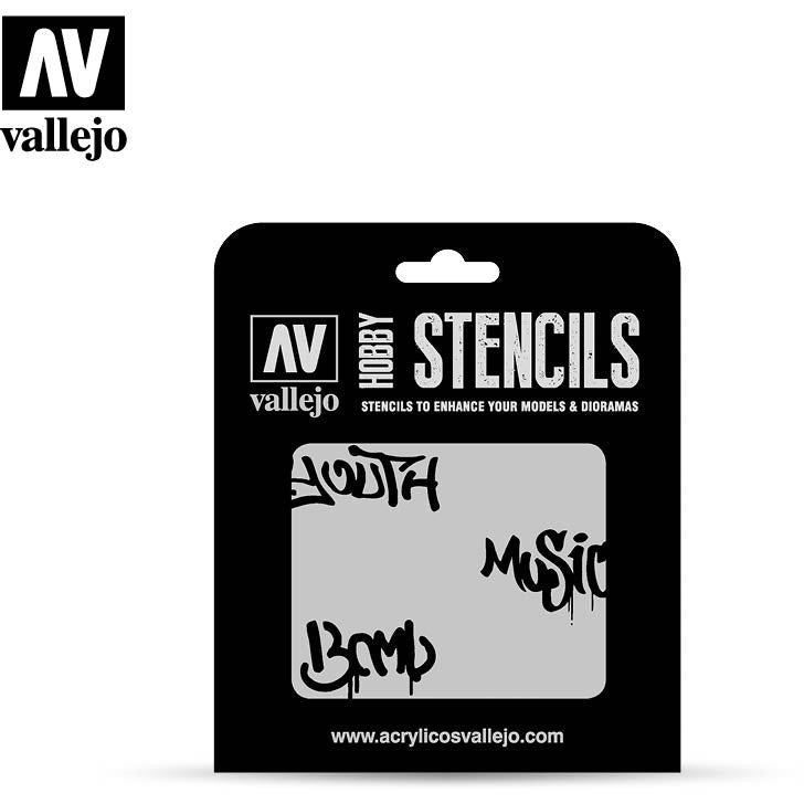 Vallejo Stencils - Lettering And Signs Street Art Num. 1