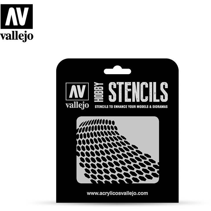 Vallejo Stencils - Sci-fi And Fantasy Distorted Honeycomb