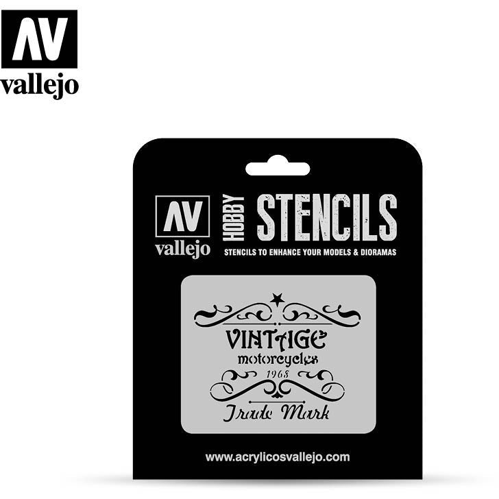 Vallejo Stencils - Lettering And Signs Vintage Motorcycles Sign