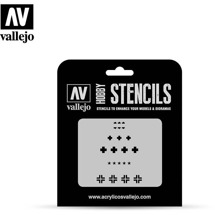 Vallejo Stencils - Afv Markings Assorted German Wwii Tank Markings