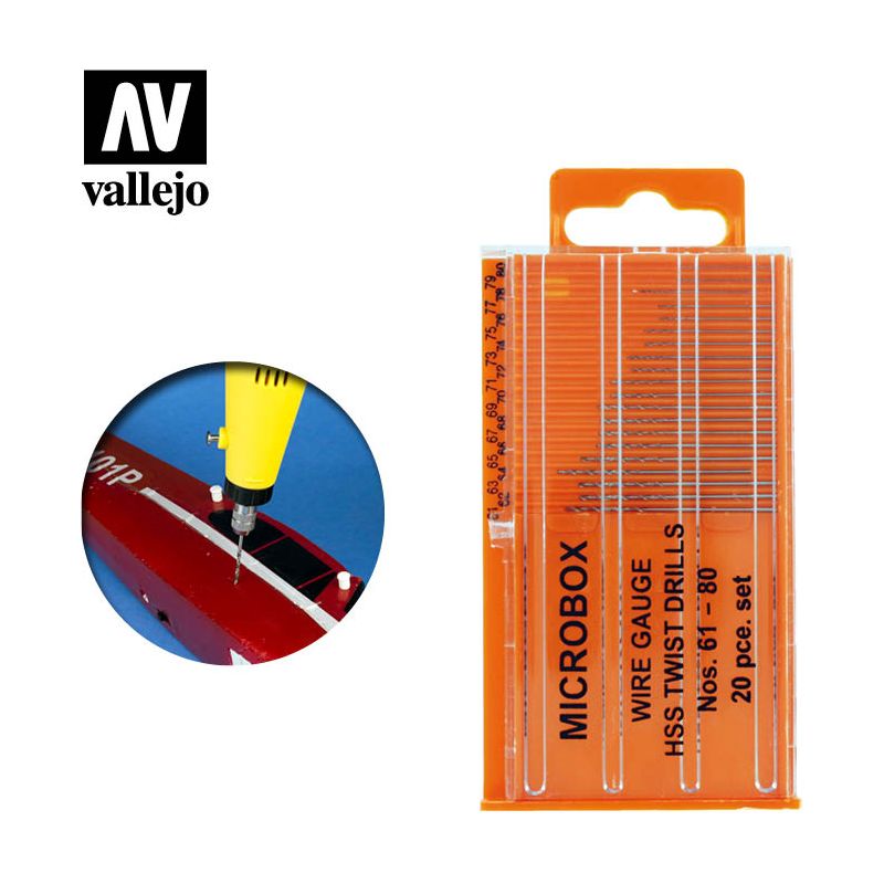 Vallejo Hobby Tools - Microbox drill set (20) 61-80