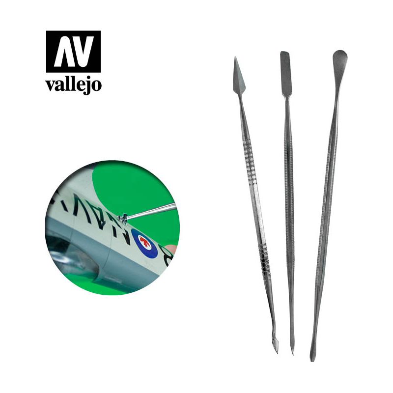 Vallejo Hobby Tools - Set of 3 Stainless Steel Carvers